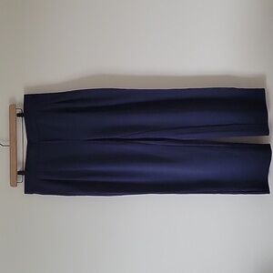 J. Jill Wearever Navy Blue Pull-on Pleated Trousers Size Medium